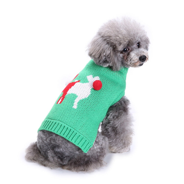 2023年新作入荷 ペット服 犬 服 Tシャツ ドッグウェアペットの服セーターハイネック犬の服セータークリスマス雪花の犬のセーター秋冬