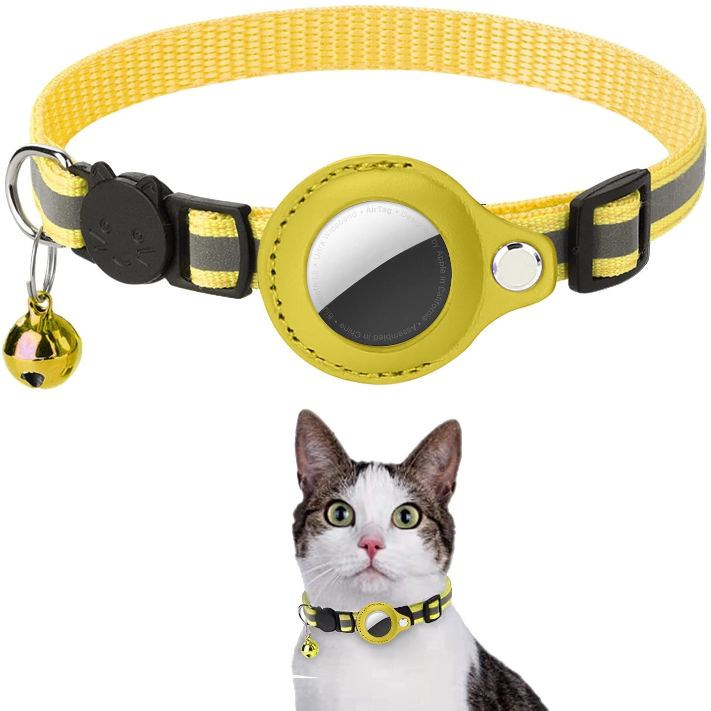 AirTag 保護ケース カバー 紛失防止 首輪 ペット首輪 犬 猫 動物 エアタグ AirTagケース エアタグ 収納ケース 猫首輪 犬首輪 ベル付き サイズ調節可能 反射 迷子 GPS 追跡 軽量