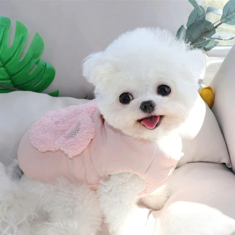 犬服 春秋冬 可愛らしい 防寒着 テディ 厚手 冬用 牽引可能 子犬 服装 秋冬