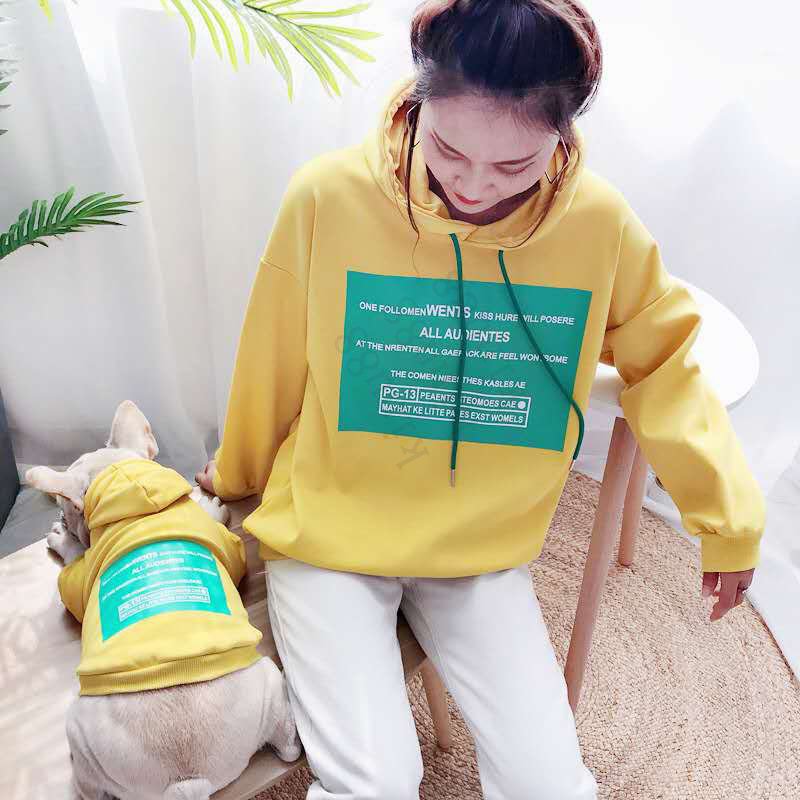 ペットとお揃いパーカー ストライプ フード付き 親子お揃い犬の服 犬用犬猫とオーナーがペアルック出来
