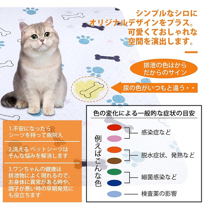 【即納】LOOBANI 2枚セット 犬 猫用洗えるペットシーツ おしっこマット ペット用 トイレ下敷きマット 速乾 滑り止め 繰り返し使える (29*29CM, 2枚セット)