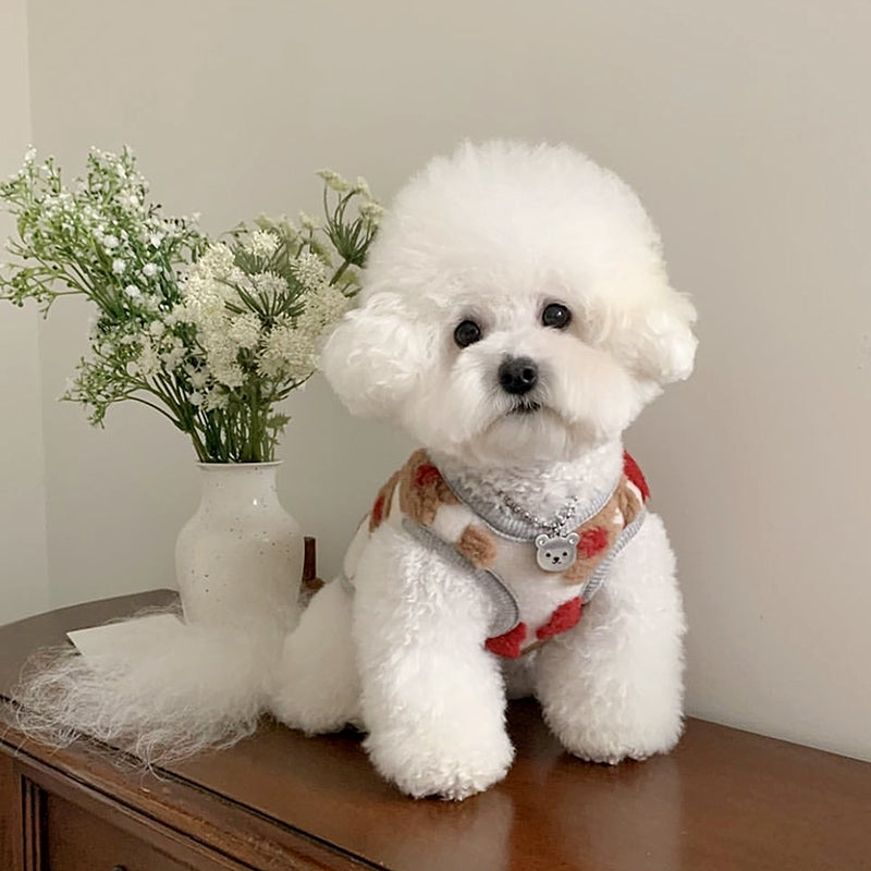 ペット服 犬の服 犬猫服 ベスト テディビーベア ヨークシャー 小中型犬 服 快適 ペット用品 犬用品 散歩 防寒 秋冬服