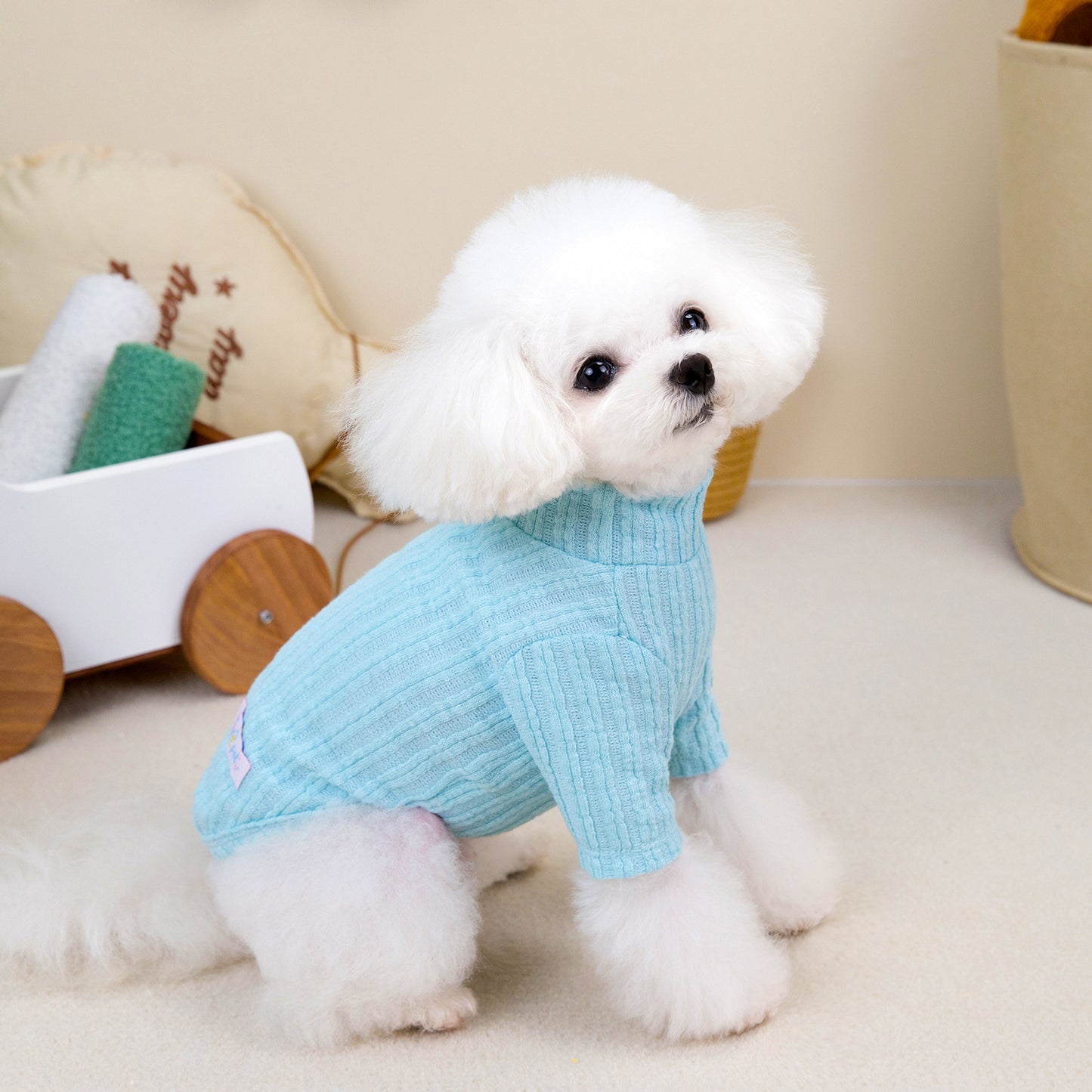 人気犬の服ペット小型犬の服新しいテディよりパンダミミミ韓国ハイネックボトムシャツ