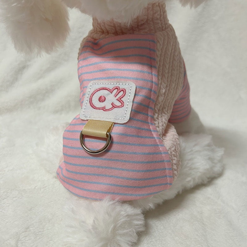 スプリング 犬の服 アウターウェア 牽引可能 ボーダーTシャツ 小型犬用ボトムシャツ 犬 服 犬の服 犬 洋服 犬の服夏 犬洋服