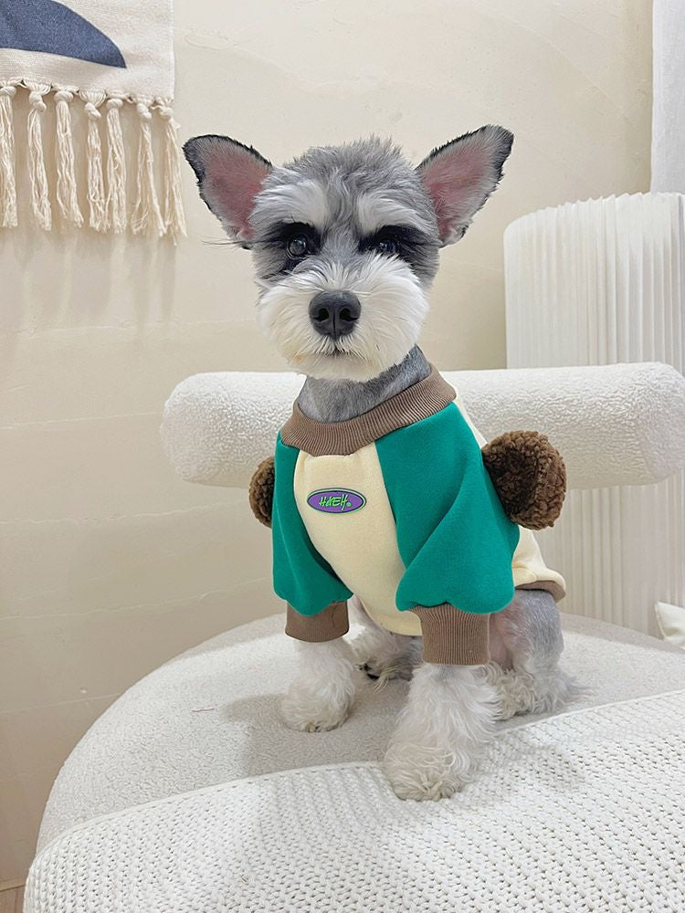 春と秋の犬服テディボーミペットのコキシナレビーベア秋服 厚手 裏起毛 可愛らしい 犬服