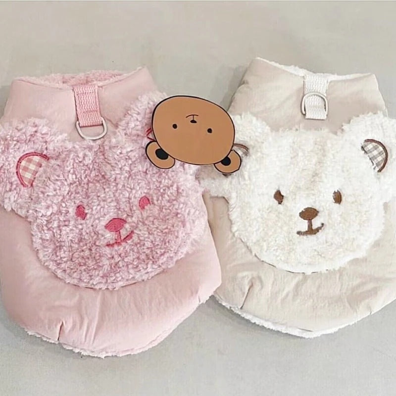 犬服 春秋冬 可愛らしい 防寒着 テディ 厚手 冬用 牽引可能 子犬 服装 秋冬