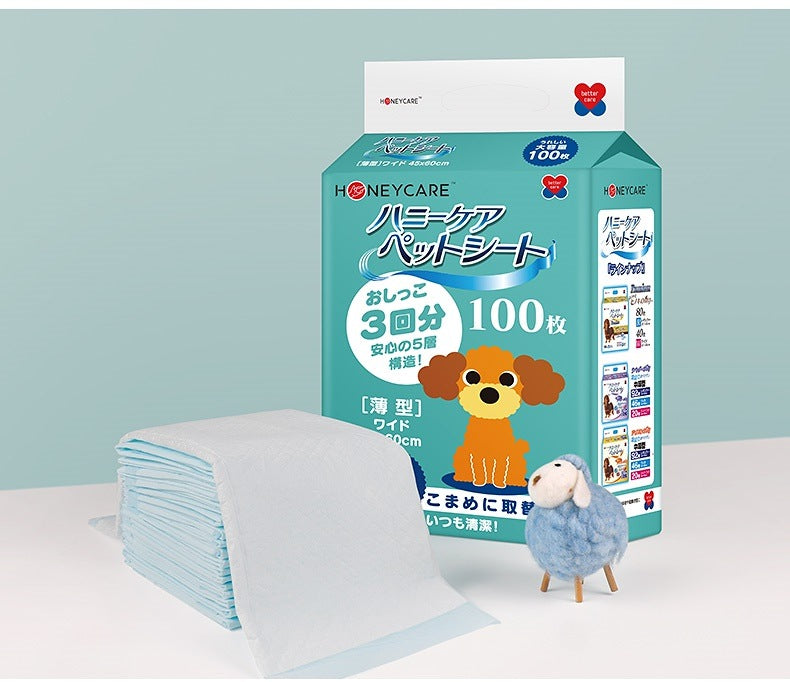 <a href="https://www.qoo10.jp/gmkt.inc/Search/brand.aspx?brandno=109151" target="_blank" class="title_brand" id="btn_brand" title="Honeycare">Honeycare</a>ペットシーツ 薄型 ペットシート 犬猫 サイズ選択可 レギュラー800枚 ワイド400枚 スーパーワイド200枚