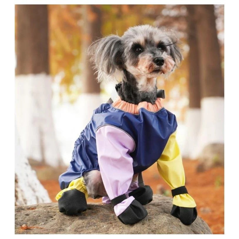 防水 犬 犬用レッグカバー サスペンダー付き防水犬用ブーツ レインコート 調節可能 脱げない 目玉商品 超人気 犬服 犬用レッグカバー 滑り止め レインパンツ