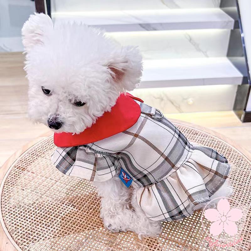 万能流行感 ペット 服 安い 犬 春 夏 秋 チェック 柄 ワンピース かわいい 可愛い ハイブランド 猫 ドッグウェア