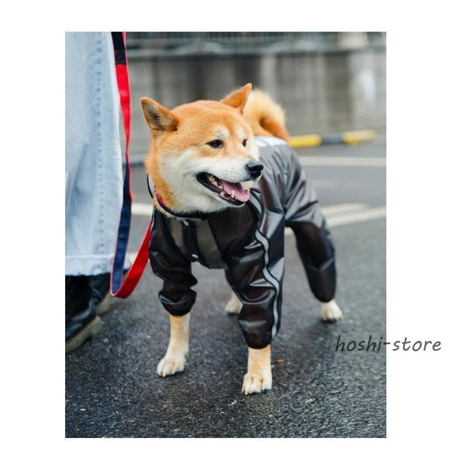 犬用 レインコート ポンチョ 着せやすい ドッグウェア 柴犬 ブラック ホワイト 雨具 カッパ 透明 フード付 小型 中型 大型