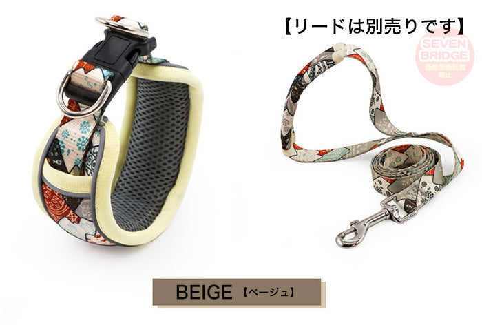 首や喉に優しい 和柄 ペット ペットグッズ 中型犬 ソフト 光反射 小型犬 大型犬 幅広 首輪 素材 犬 ドッグ