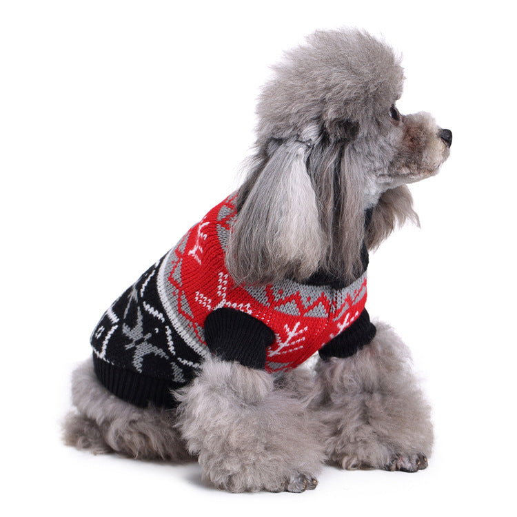 2023年新作入荷 ペット服 犬 服 Tシャツ ドッグウェアペットの服セーターハイネック犬の服セータークリスマス雪花の犬のセーター秋冬