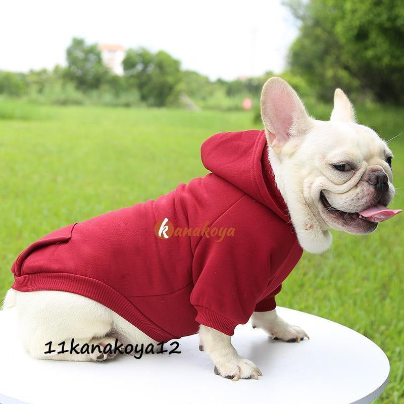 犬 服 ペット用品 犬服 ドッグウェア 裏起毛 パーカー 傷なめ防止 抜け毛 ポケット付き 秋冬 トレーナー 小型犬 中型犬
