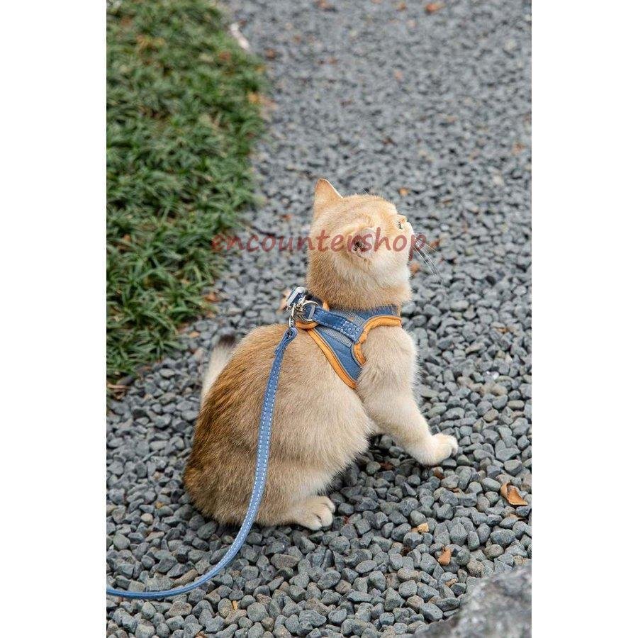 【輸送費無料】ハーネス 猫 猫用 リード ウェアハーネス 胴輪 ねこ マジックテープ ペット リード付き キャット