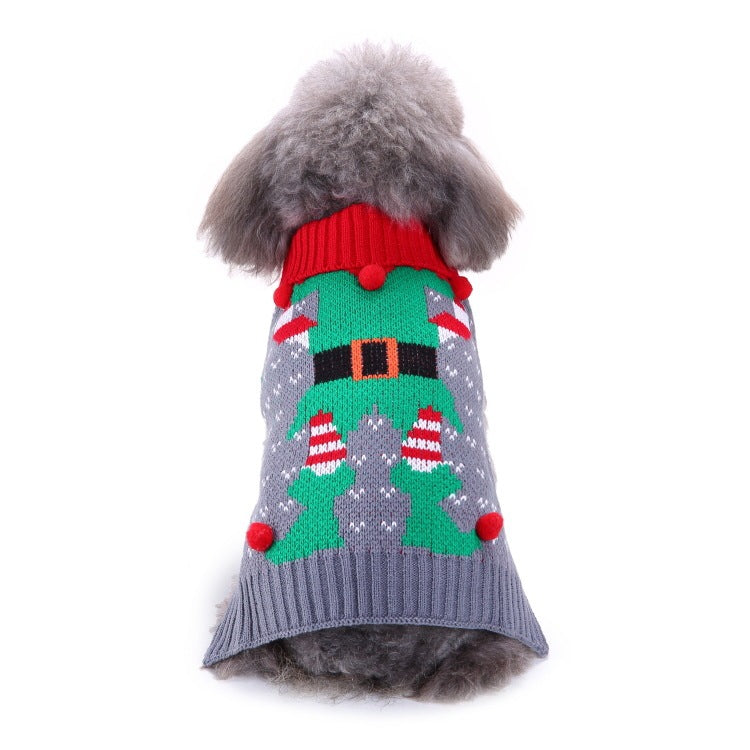 2023年新作入荷 ペット服 犬 服 Tシャツ ドッグウェアペットの服セーターハイネック犬の服セータークリスマス雪花の犬のセーター秋冬