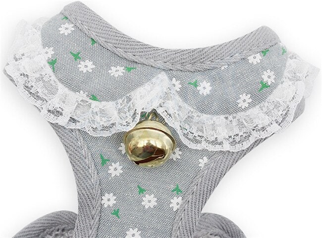 ペット用品犬の服犬用ハーネスリード3色カモフラージュストロベリーレースかわいいファッショナブルな安全482