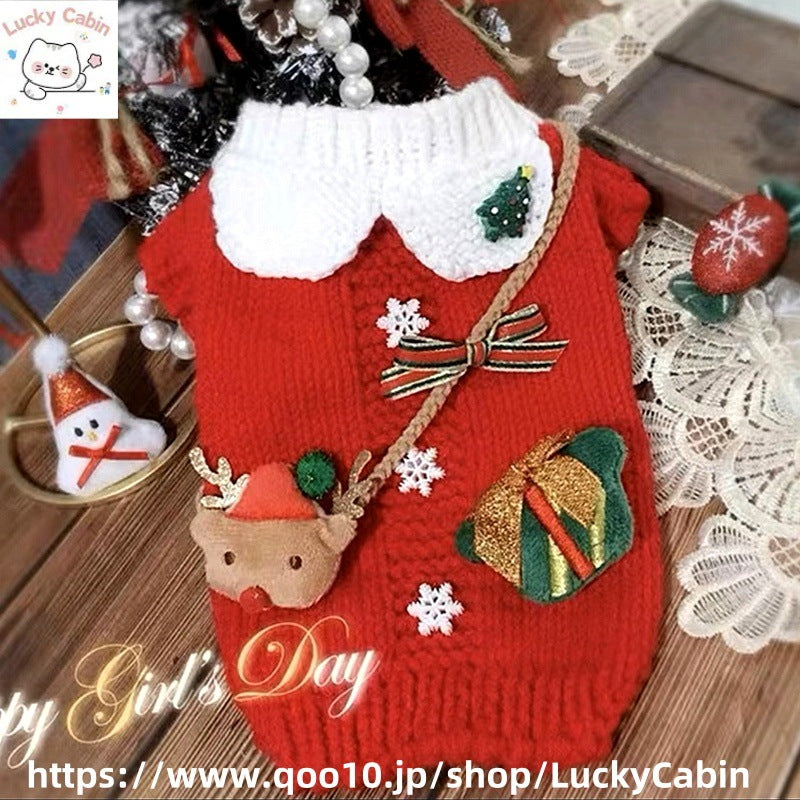 秋冬の犬服クリスマスです テディボーミペットのコキシナレビーベア秋 暖かい可愛らしい野球服 冬アウター中小型犬猫の綿の服です
