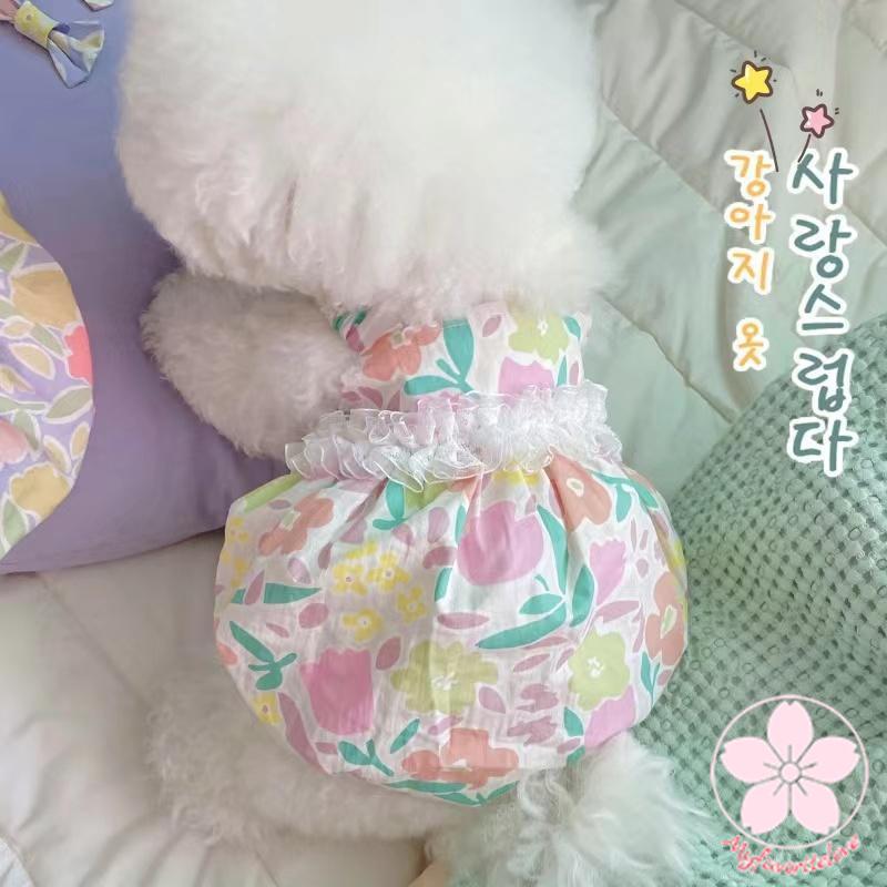新入荷 ペット 服 安い 犬 春 夏 花 柄 ワンピース かわいい 可愛い ハイブランド 猫 ドッグ ウェア