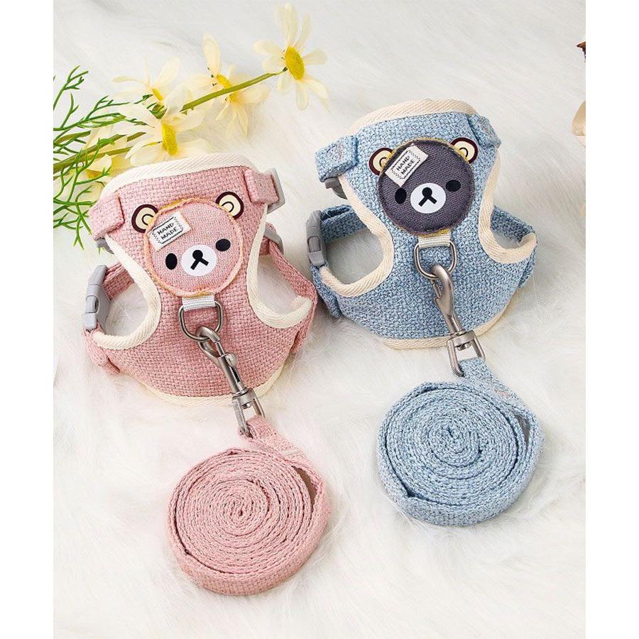 新商品プロモーション,数量限定 ペット用品 ハーネスとリード2点セット 犬用 猫用 犬猫兼用 全6色 素材ポリエステル綿混紡 麻 リード長さ110cmリード幅Sサイズ1cm Mサイズ1ペット用品 ハ
