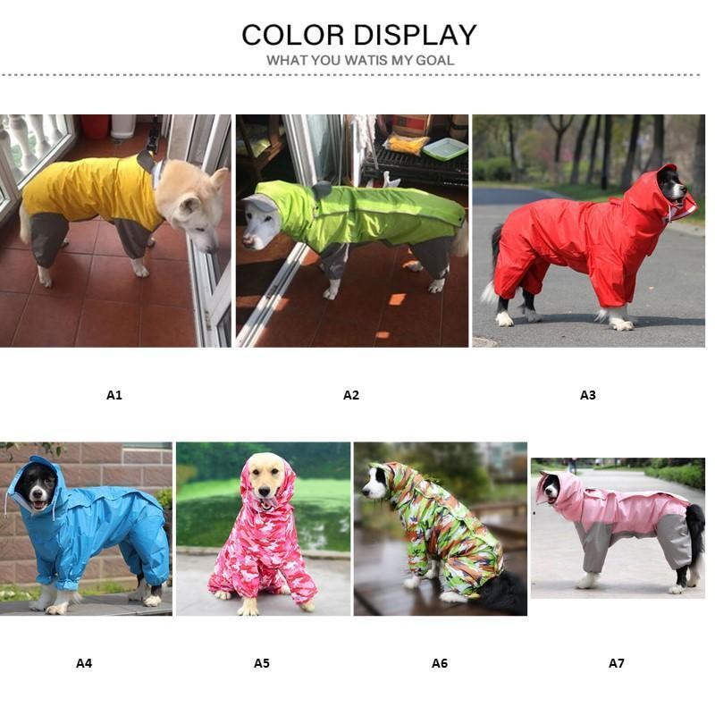 犬用レインコート ペットレインコート 防水 通気 軽量 12-30サイズ 大きいサイズ 汚れ防止 中大型猫犬 ドッグレインコート