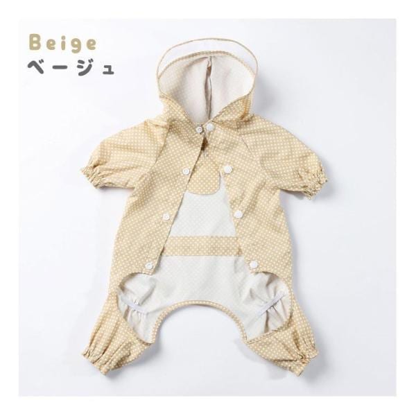 犬 レインコート ペット服 小型犬 中型犬 レインウェア 雨合羽 カッパ ドッグウェア ベージュ ピンク ブルー 犬服 ペット 防水 梅雨対策 ドローコード