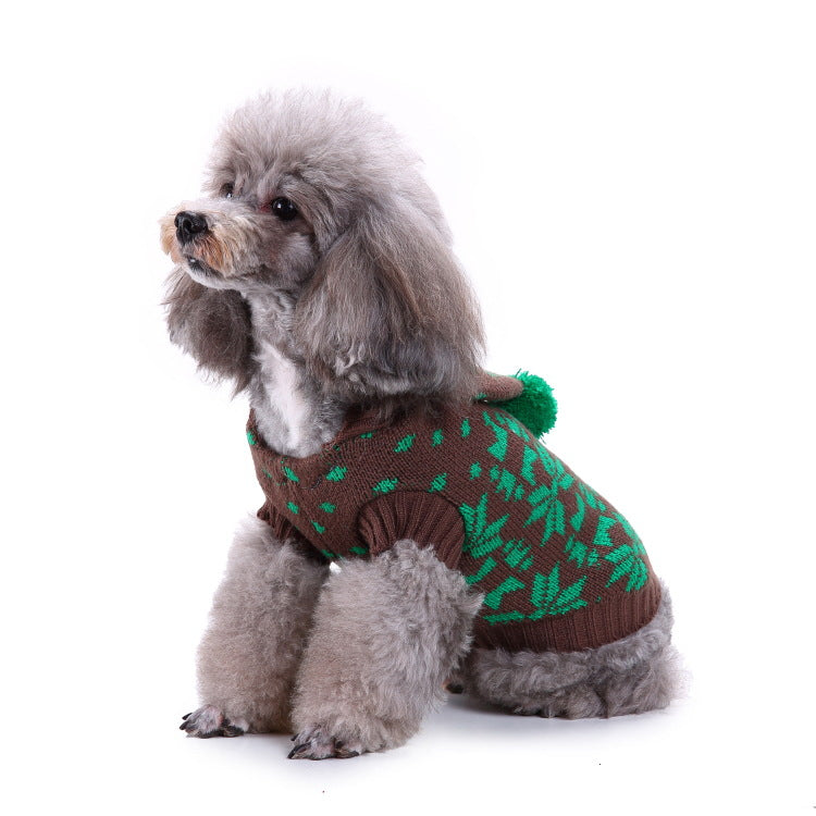 2023年新作入荷 ペット服 犬 服 Tシャツ ドッグウェアペットの服セーターハイネック犬の服セータークリスマス雪花の犬のセーター秋冬