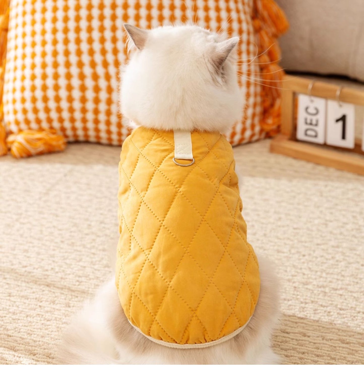 犬服 防寒着 ペット 厚手 無地 コットン 牽引可能 子犬用 猫 洋服 秋冬物