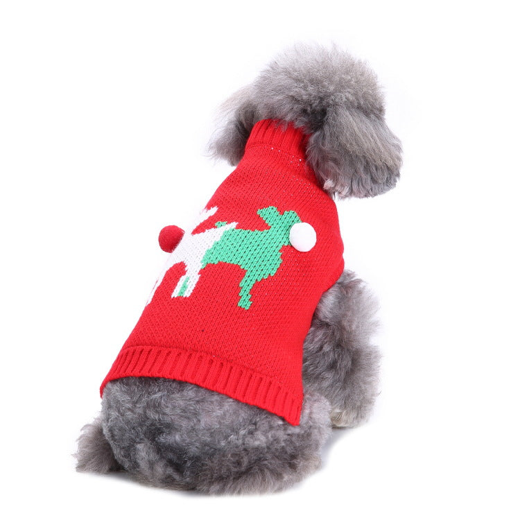 2023年新作入荷 ペット服 犬 服 Tシャツ ドッグウェアペットの服セーターハイネック犬の服セータークリスマス雪花の犬のセーター秋冬