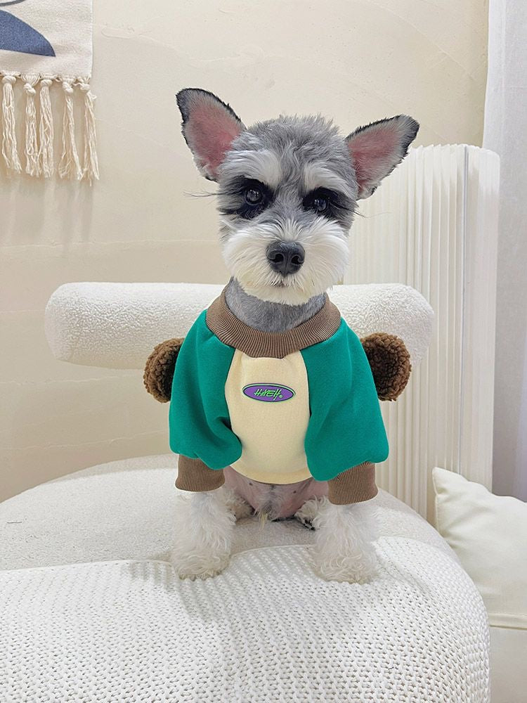 春と秋の犬服テディボーミペットのコキシナレビーベア秋服 厚手 裏起毛 可愛らしい 犬服