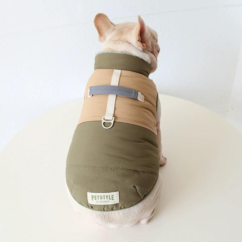 アウター ドッグウェア 【クーポン配布中】中型犬用 ボア 秋 Dカン付き イエロー ベージュ ジャンパー 冬 裏起毛 ブルゾン 犬服 ダウン風ベスト