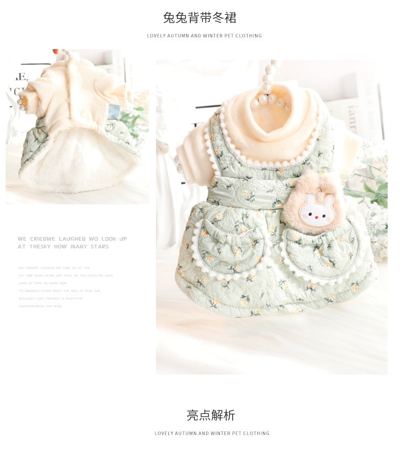 2色XS-XLあたたまることスエード入り厚手タイプ犬の服かわいい猫の新生ミルク犬のミルク猫のプリンセスワンピース子犬マシュマロ小型犬ペットテディ服キャミソール甘い猫犬服CXDZ63