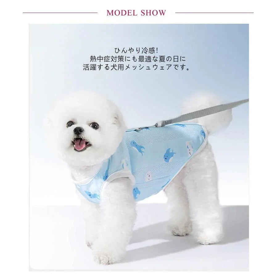 沸騰新柄追加 犬 タンクトップ 冷感 クール 濡らして着せる 濡らして着せる 冷却 小型犬 ひんやり メッシュ クールベスト 服 犬服 濡らす 中型犬 服 ペットquma