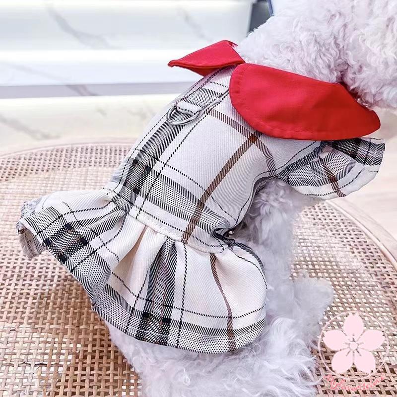 万能流行感 ペット 服 安い 犬 春 夏 秋 チェック 柄 ワンピース かわいい 可愛い ハイブランド 猫 ドッグウェア