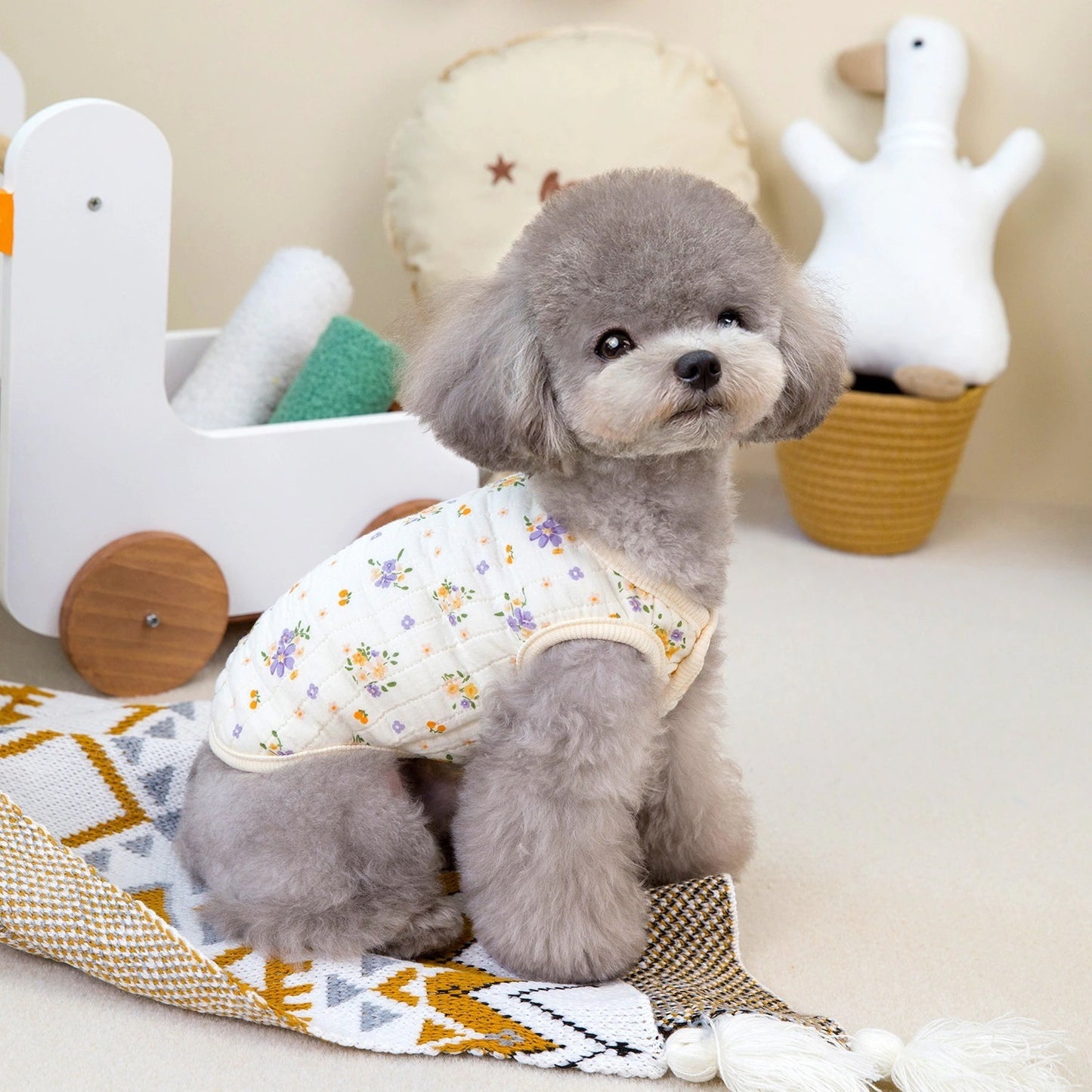 人気ペット用品犬服猫小型犬快適テディダブルガーゼ綿ベスト