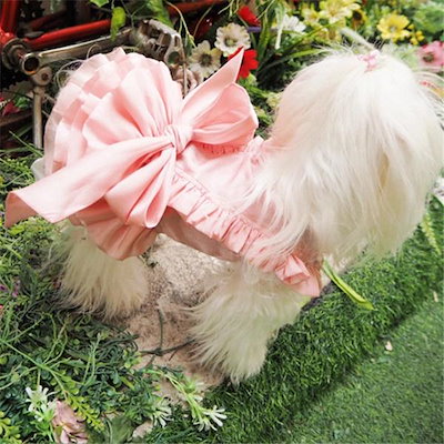 ペットウェア リボン ドッグウェア 犬服 可愛い おしゃれ フォマール ウェディングドレス ワンピース ペット用品 小型犬 中型犬 パーティードレス