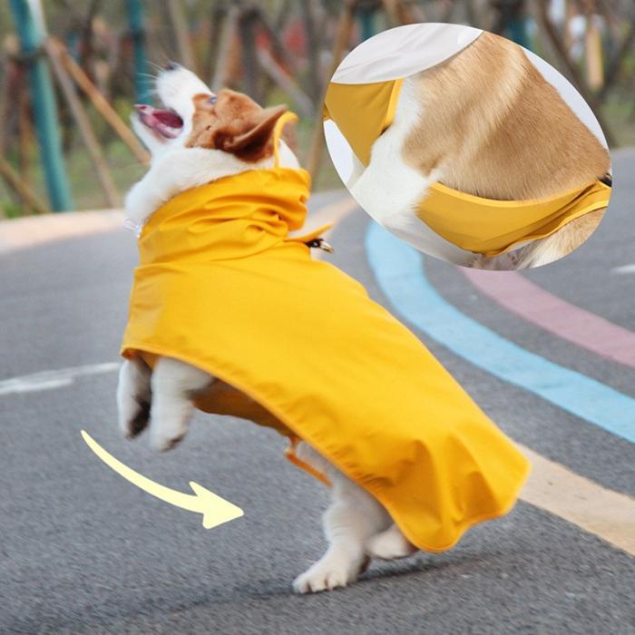 ペット用 レインコート ポンチョ 犬用合羽 カッパ 小型犬 中型犬 帽子付 通気 防塵 梅雨対策 雨の日 お散歩 お出かけ イエロー 防水 耐久性 快適 防風 防水