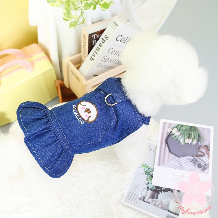人気沸騰新柄追加 ペット 服 安い 犬 春 夏 秋 冬 デニム ワンピース タンクトップ キャミソール かわいい 可愛い 猫 ドッグウェア
