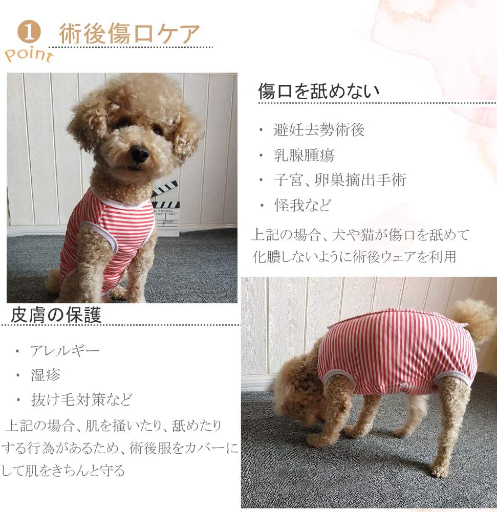 沸騰新柄追加 術後ウェア 術後服 猫 小型犬 中型犬 犬 術後保護服 カバー オス メス兼用 ペット用品 四用quma