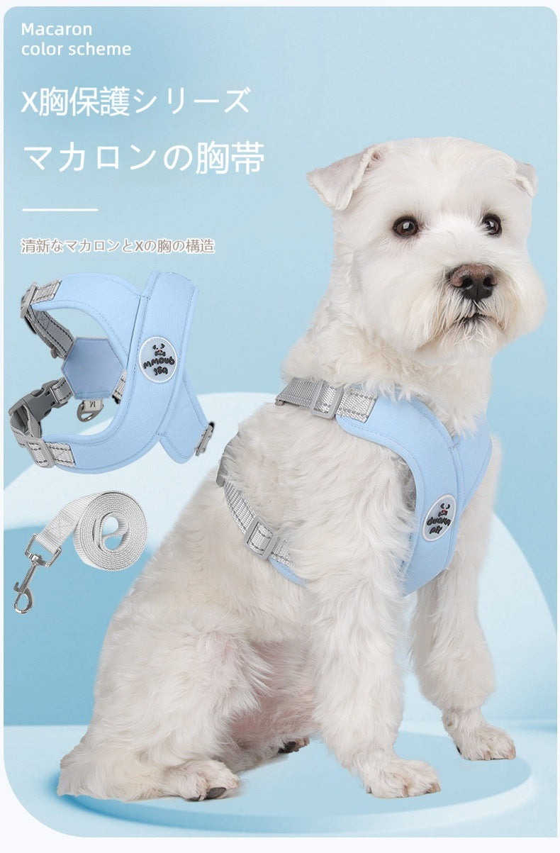 犬の鎖 通気性ペット用チェストハーネス ベスト反射犬用リード ペット用リード