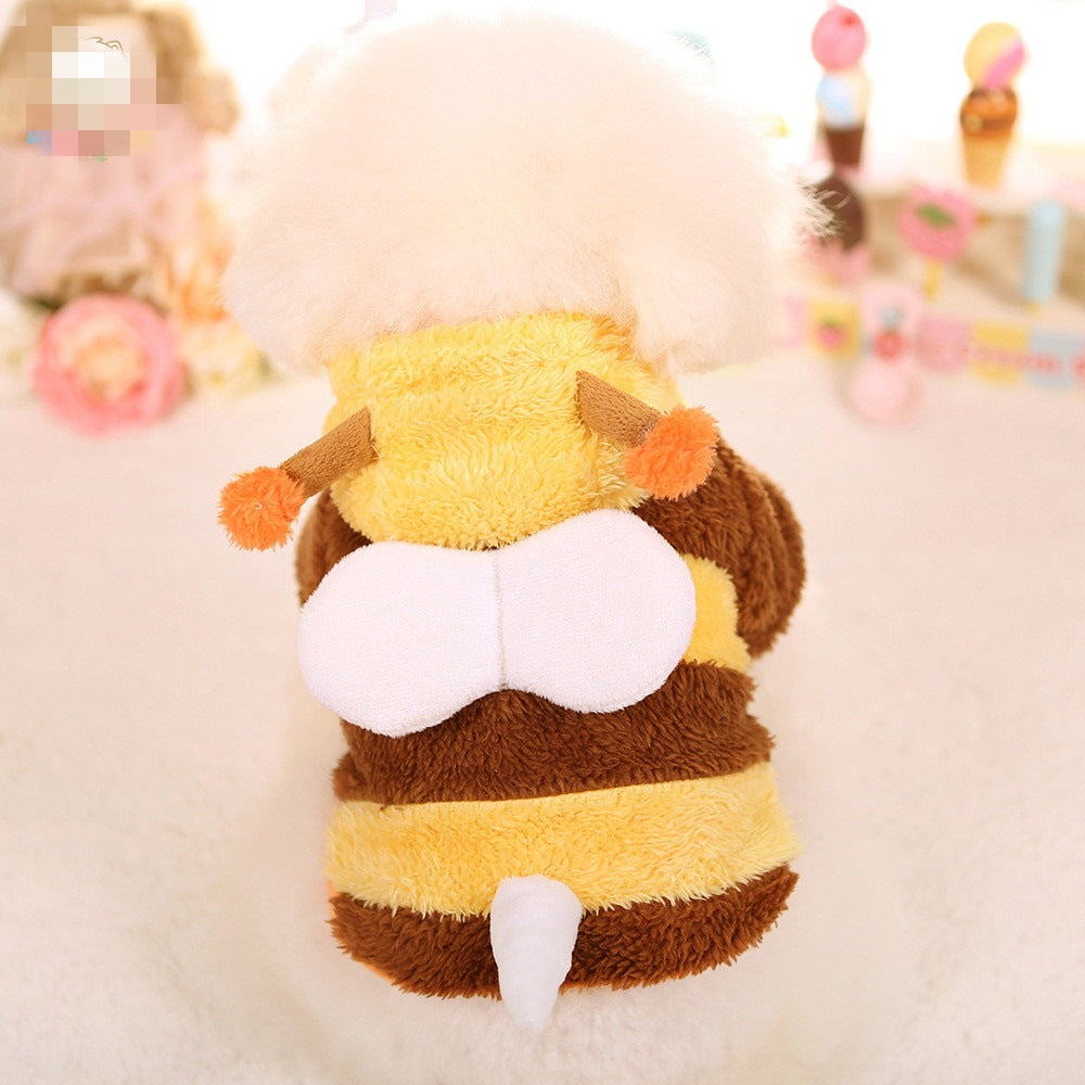 ペットかわいい ウェア XS-XL春秋冬あたたまることスエード入り厚手タイプ犬の服かわいいミツバチ匹猫の新生ミルク犬のミルク猫のセーター着子犬マシュマロ小型犬テディ服ペット