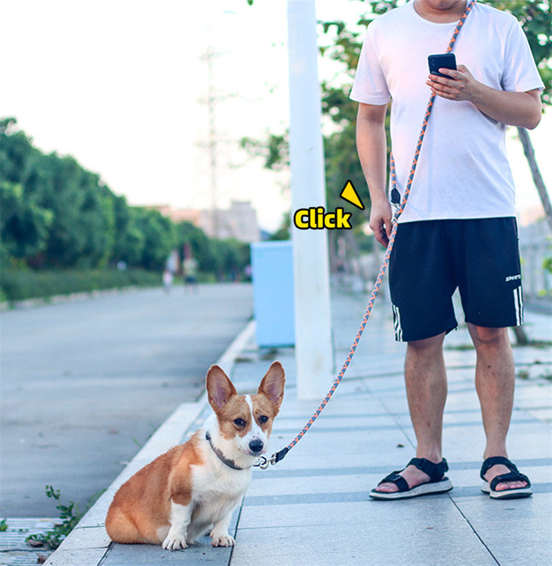 犬 リード 2.6m ショルダーリード 肩掛けリード 2頭引き リード ロングリード 反射機能 小型犬 中型犬 散歩 コンパクト 長い 多頭飼い