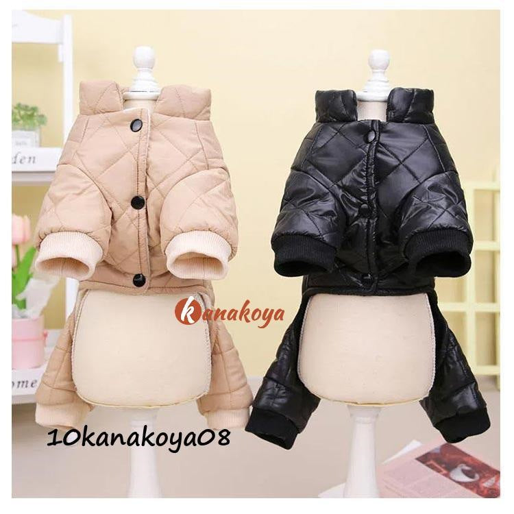 犬服 秋 冬 暖かい ドッグウェア 裏ボア キルティング 中綿コート つなぎ ペットウェア 裏起毛 犬の服 小型犬 トイプードル ジャケット