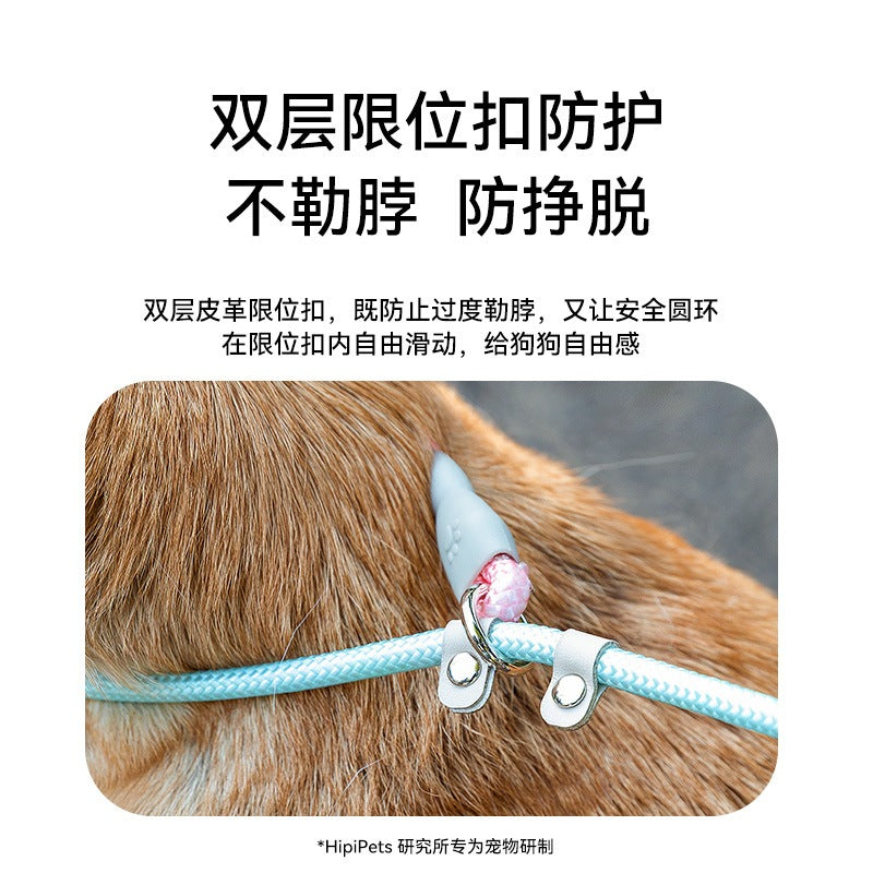 犬 リード ハーネス 紐 散歩紐 犬用デニムハーネス&リード けん引ロープ ペット用品 s06