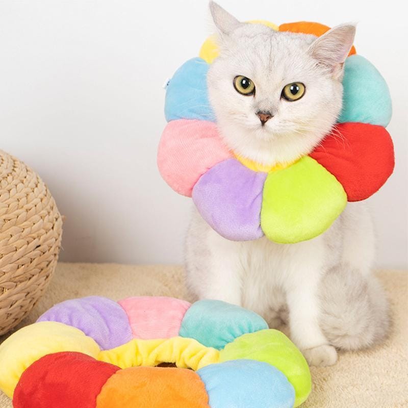エリザベスカラー ソフトタイプ 猫用 猫用品 猫グッズ 犬用 犬用品 犬グッズ ペット用品 エリザベス ドーナツ 花 布製 クッション かわいい