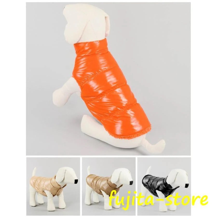 犬用ベスト ダウン風ベスト 犬用アウター ペット服 コート ジャンパー ドッグウェア 中綿 秋冬服 小型犬 中型犬 スナップボタン 防寒 温かい 裏起
