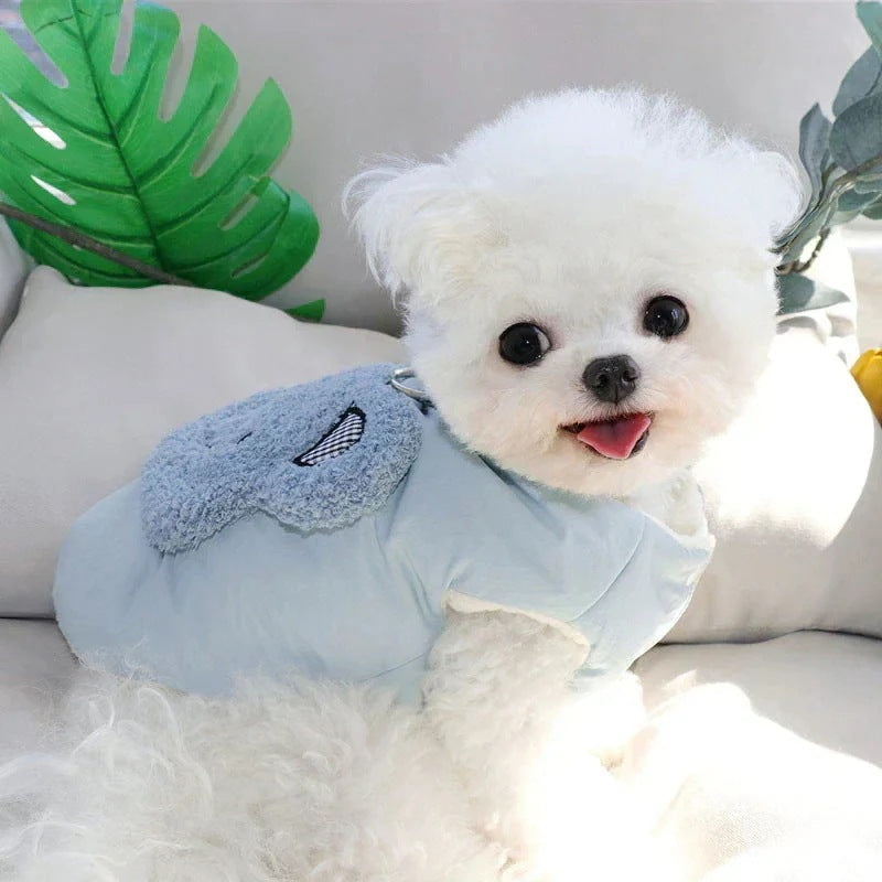 犬服 春秋冬 可愛らしい 防寒着 テディ 厚手 冬用 牽引可能 子犬 服装 秋冬