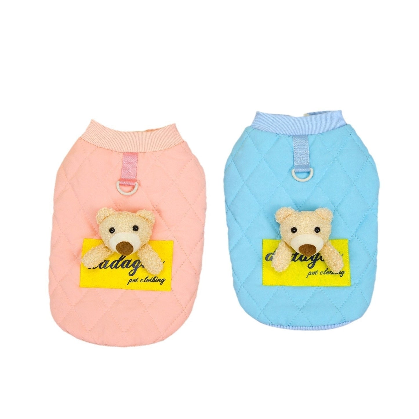 人気犬の服ペット服小型犬猫は秋と冬暖かい快適な超音波クマ綿コートを着ることができる