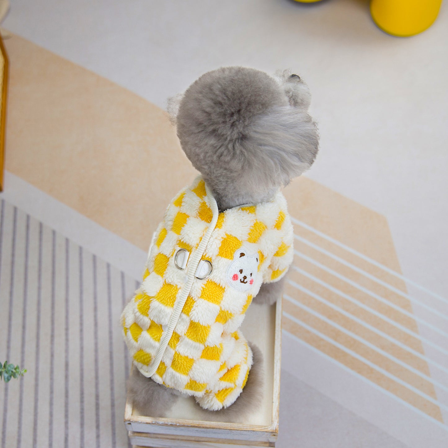 人気犬服 ペット服 小型犬 猫用 秋冬 あったか 快適 シェブロン両面フリースコート