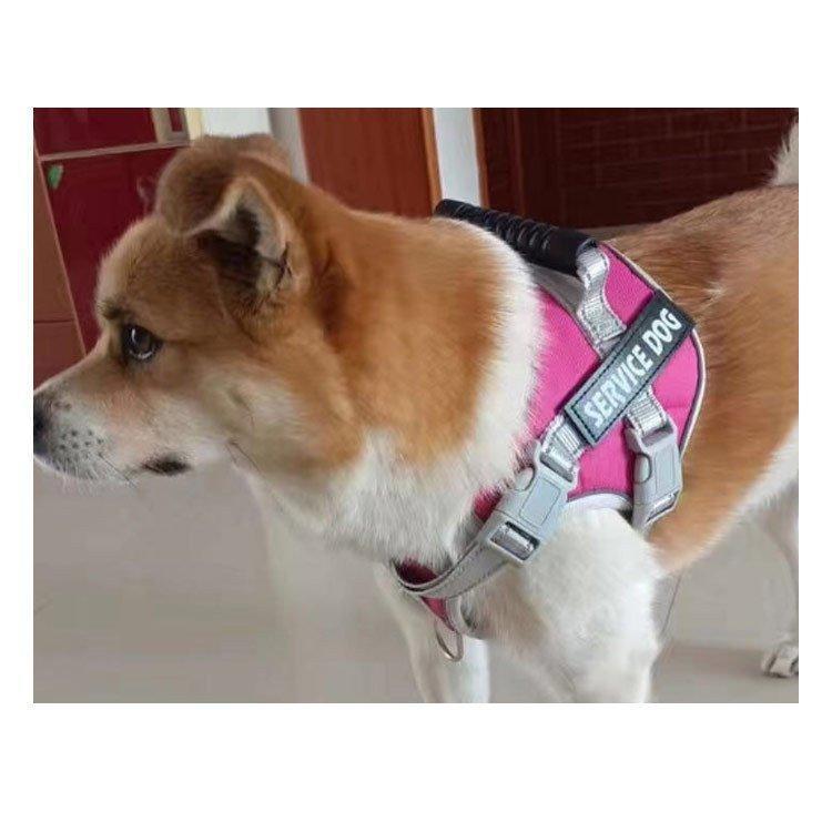 犬用ハーネスハンドル付パワーハーネス胴輪反射テープ超小型犬-大型犬飛び出し防止簡単装着ハンドルハーネスソフト衝撃吸収大型犬中