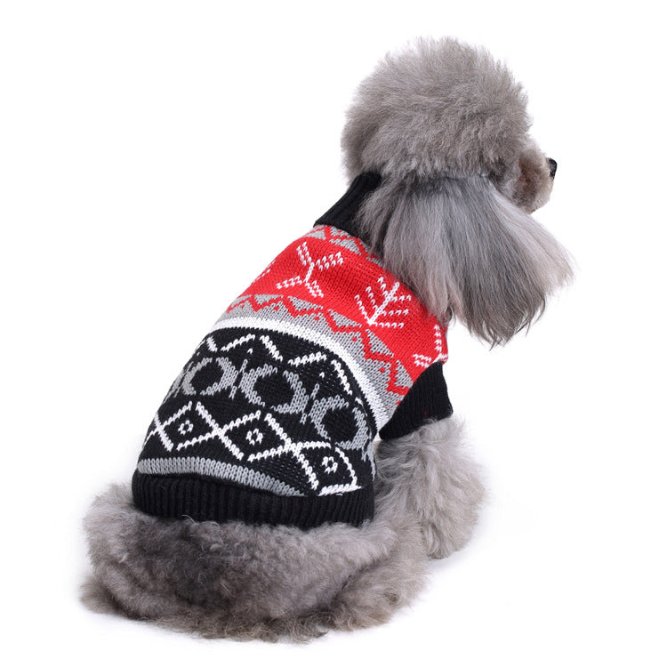 2023年新作入荷 ペット服 犬 服 Tシャツ ドッグウェアペットの服セーターハイネック犬の服セータークリスマス雪花の犬のセーター秋冬